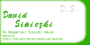 david sipiczki business card